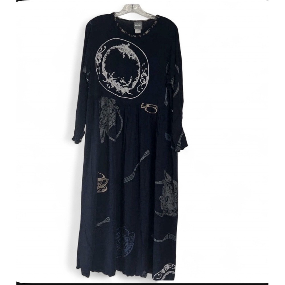 Staley Gretzinger Celestial Art-to-Wear Maxi Dress Sz Medium * Lagenlook Foodie